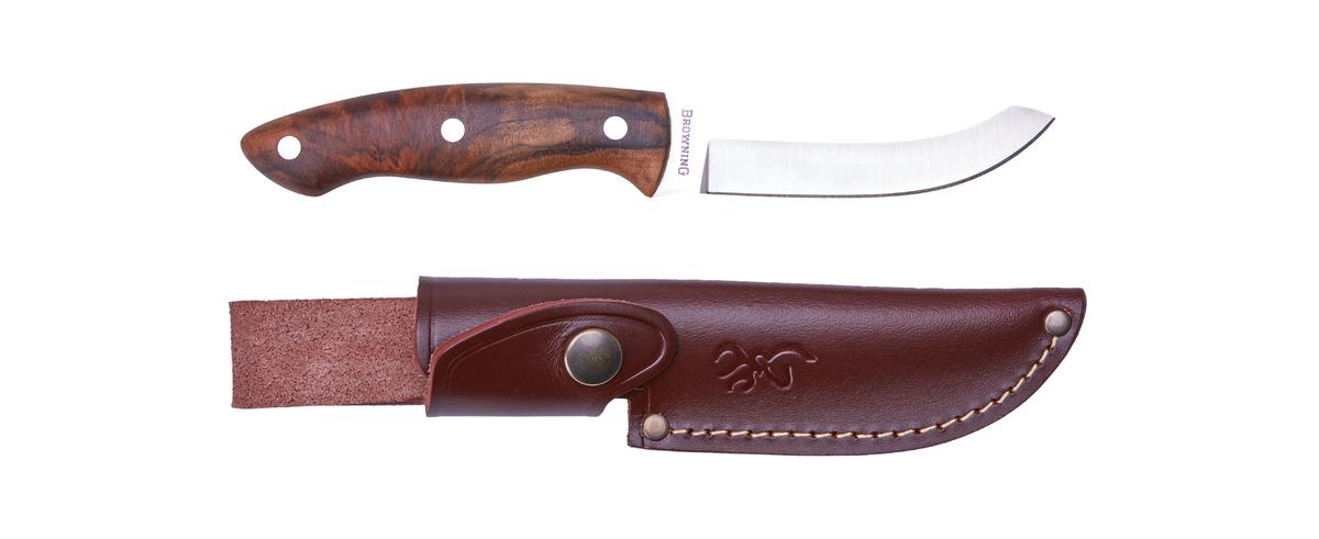 Browning Knife Madera Fixed Walnutt, Leather Sheath 10cm