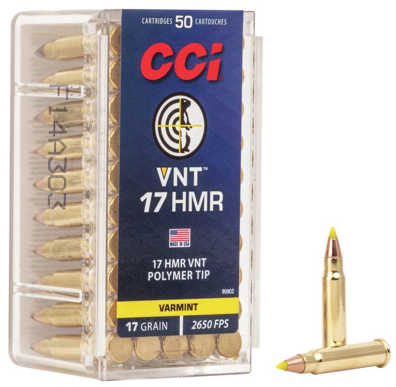 CCI Rimfire Ammunition 17 HMR VNT Polymer Tip 17GR 50/BOX