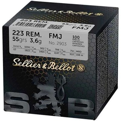 Sellier & Bellot 223 Rem. 55grs/3,6g FMJ – 800 patroner