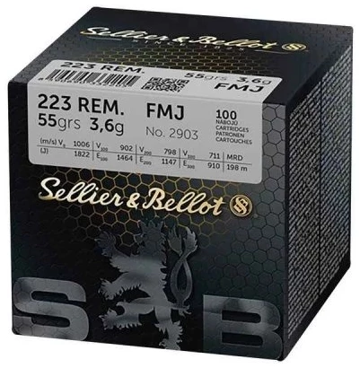 Sellier & Bellot 223 Rem. 55grs/3,6g FMJ – 800 patroner