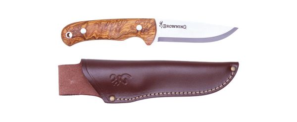 Browning Knife Bjorn Fixed Olive, Leather Sheath 10cm