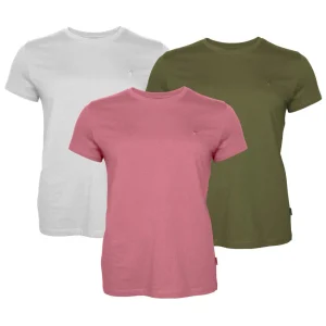 Pinewood 3-Pack T-Shirt Dam White/Pine/Lantana