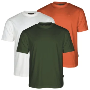 Pinewood 3-pack T-Shirt Herr White/Pine/Burnt Orange