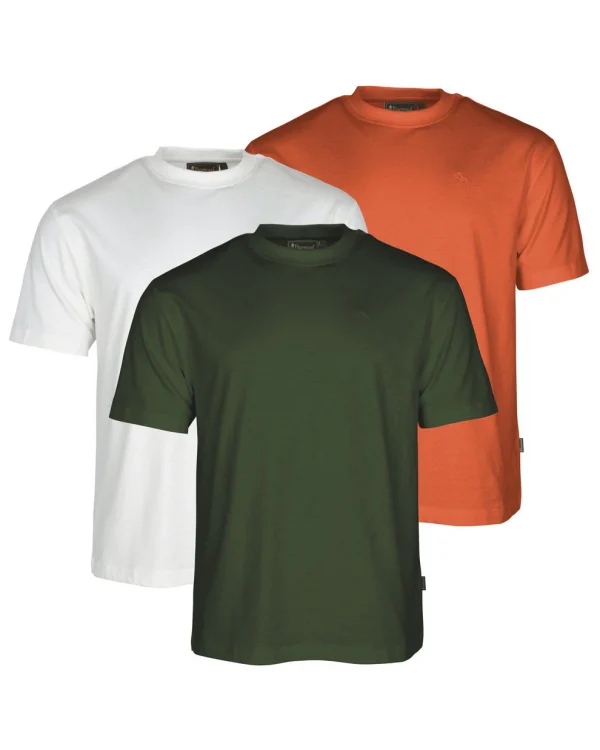 Pinewood 3-pack T-Shirt Herr White/Pine/Burnt Orange