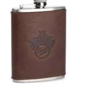 Brännö Plunta 24cl, Rostfri stål. Buffelskinn