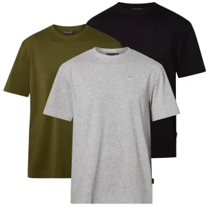 Pinewood 3-pack T-Shirt Herr GreyMel/Pine/Black