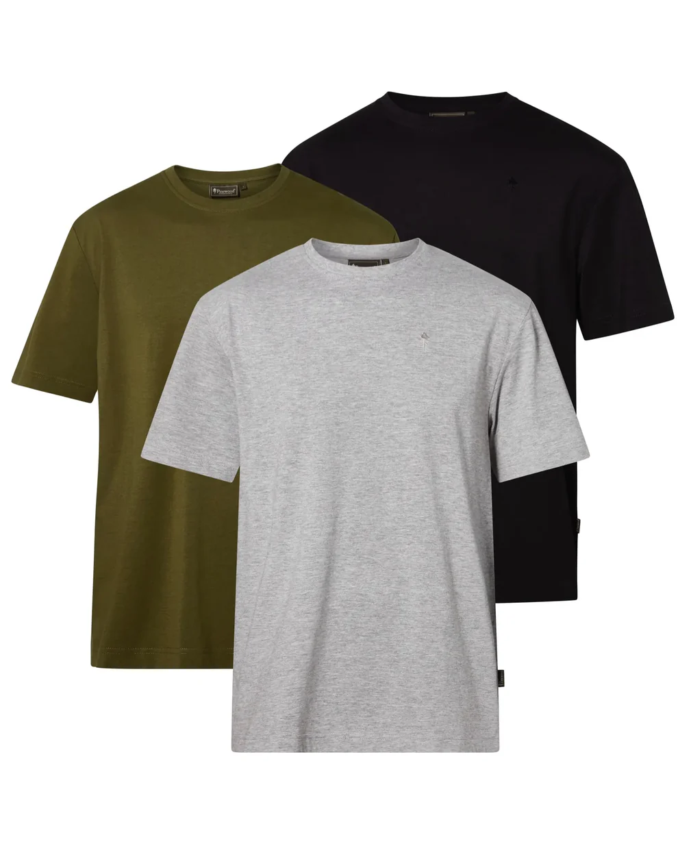 Pinewood 3-pack T-Shirt Herr GreyMel/Pine/Black
